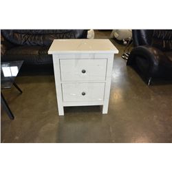 2 DRAWER WHITE ENDTABLE