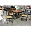 Image 1 : ANTIQUE DINING TABLE AND SIX CHAIRS