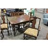 Image 2 : ANTIQUE DINING TABLE AND SIX CHAIRS