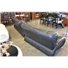 Image 6 : MODERN BLACK LEATHER SOFA AND LOVESEAT