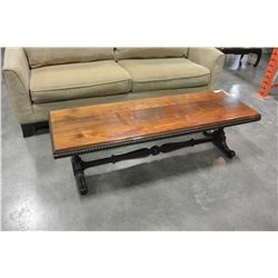 LONG VINTAGE WALNUT COFFEE TABLE