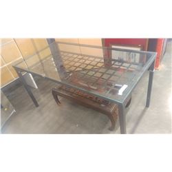 METAL GLASSTOP DINING TABLE