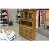 Image 1 : VINTAGE MAPLE OPEN HUTCH CABINET 2 PIECE