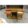 Image 4 : VINTAGE MAPLE OPEN HUTCH CABINET 2 PIECE
