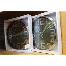 2 NEW WALL CLOCKS