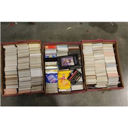 THREE TRAYS OF SPORTS CARDS