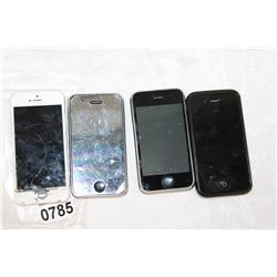 LOT OF FOUR IPHONE 3GS AND 5 AND 4S ETC
