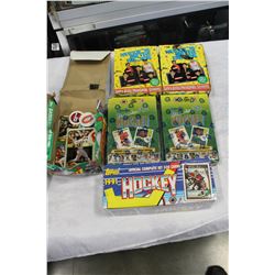 TRAY OF HOCKEY AND NEW KIDS ON THE BLOCK CARDS