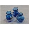 Image 1 : THREE BLUE ART GLASS MINIATURE PITCHERS