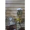 Image 1 : GLASS DOME CLOCK AND TWO CRYSTAL DESK CLOCKS