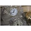 Image 3 : GLASS DOME CLOCK AND TWO CRYSTAL DESK CLOCKS