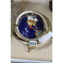 BRASS AND GEMSTONE WORLD GLOBE