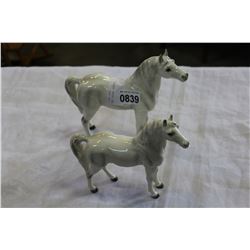TWO CHINA HORSES