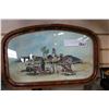 Image 1 : VINTAGE BUBBLE GLASS FRAME WITH OIL ON CANVAS BEDOUIN SCENE