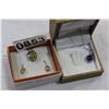 Image 1 : EARRINGS AND PENDANT AND AMETHYST NECKLACE