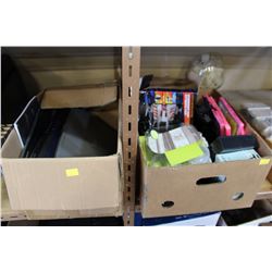 TWO BOXES OF RC CARS AND ELECTRONICS