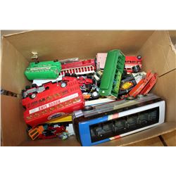 BOX OF DIE CAST AND TOY CARS