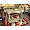 Image 1 : LIGHT WOOD CARVED 2 TIER HALL TABLE