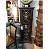Image 1 : DARK WOOD WITH ORNATE METAL TRIM GLASS FRONT WINE CABINET