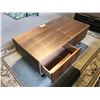 Image 2 : 2 DRAWER WALNUT MODERN COFFEE TABLE