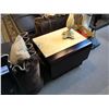 Image 1 : MARBLE TOP & DARK WOOD MODERN END TABLE