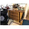 Image 1 : WALNUT MODERN 3 DRAWER HALL TABLE