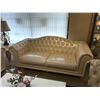 Image 1 : WHITE LEATHER STUDDED 2 SEAT SOFA & LOVE SEAT SET RETAIL - $22,000.00