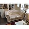 Image 2 : WHITE LEATHER STUDDED 2 SEAT SOFA & LOVE SEAT SET RETAIL - $22,000.00