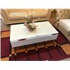 Image 1 : GLASS & CHROME MODERN SCROLL FRONT COFFEE TABLE