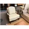 Image 1 : CHERRY FRAMED CLAW FOOT STRIPED ARM CHAIR