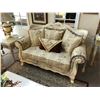 Image 2 : MONTE CARLO COLLECTION WHITE WOOD FRAMED FLORAL PILLOW BACK SOFA & LOVE SEAT SET