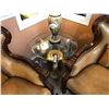 Image 2 : GOLD SWAN CIRCULAR GLASS TOP COFFEE TABLE & END TABLE SET