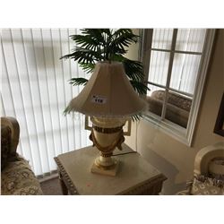 WHITE AZTEC STYLE TABLE LAMP