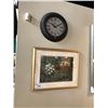 Image 1 : FRAMED FLORAL PICTURE & CLOCK
