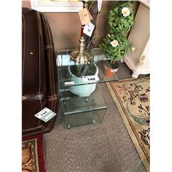 2 TIER GLASS MODERN END TABLE