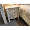 Image 2 : ROSE WHITE ORNATE PILLOW BACK WOODEN QUEEN BEDROOM SUITE WITH: QUEEN BED, QUEEN MATTRESS & 2 END