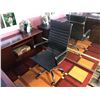 Image 2 : CHERRY LEATHER FRONT EXECUTIVE DESK WITH MOBILE PEDESTAL, CREDENZA & MODERN OFFICE CHAIR