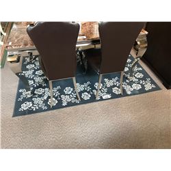 GREY FLORAL PATTERNED AREA RUG