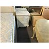 Image 2 : WHITE 4 POST QUEEN BED WITH MATTRESS & 1 NIGHT STAND