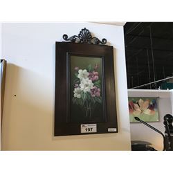 FRAMED FLOWER PAINTED ARTWORK