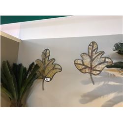 PAIR OF METAL LEAF WALL DECOR