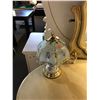 Image 2 : WHITE MARBLED TABLE LAMP & GLASS TABLE LAMP