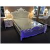 Image 1 : WHITE ORNATE WOODEN QUEEN SIZE BEDROOM SUITE WITH QUEEN BED, MATTRESS & 2 NIGHT STANDS
