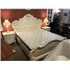Image 1 : WHITE ORNATE WOODEN SIZE EUROPEAN QUEEN 180W BEDROOM SUITE WITH QUEEN BED, MATTRESS & 2 NIGHT STANDS