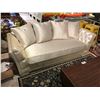 Image 1 : CREAM LEATHER STUDDED PILLOW BACK SOFA & LOVE SEAT SET