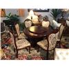 Image 1 : CHERRY CIRCULAR DINING TABLE WITH LAZY SUSAN & 6 CHERRY FRAMED DINING CHAIRS