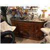 Image 1 : GREY MARBLE TOP ORNATE WOOD 3 DRAWER 2 DOOR BUFFET
