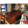 Image 1 : CHERRY EXECUTIVE LEATHER INLAYED OFFICE DESK & CREDENZA