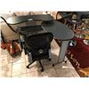 Image 1 : BLACK MODERN ADJUSTABLE OFFICE DESK WITH BLACK MESH BACK CHAIR