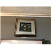 Image 2 : METAL FRAMED PAINTED FLOWER, 3D FRUIT BOWL ARTWORK & WALL CLOCK